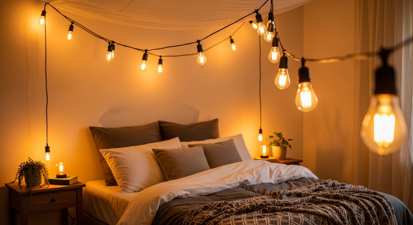 The Right Way to Hang String Lights in an Apartment