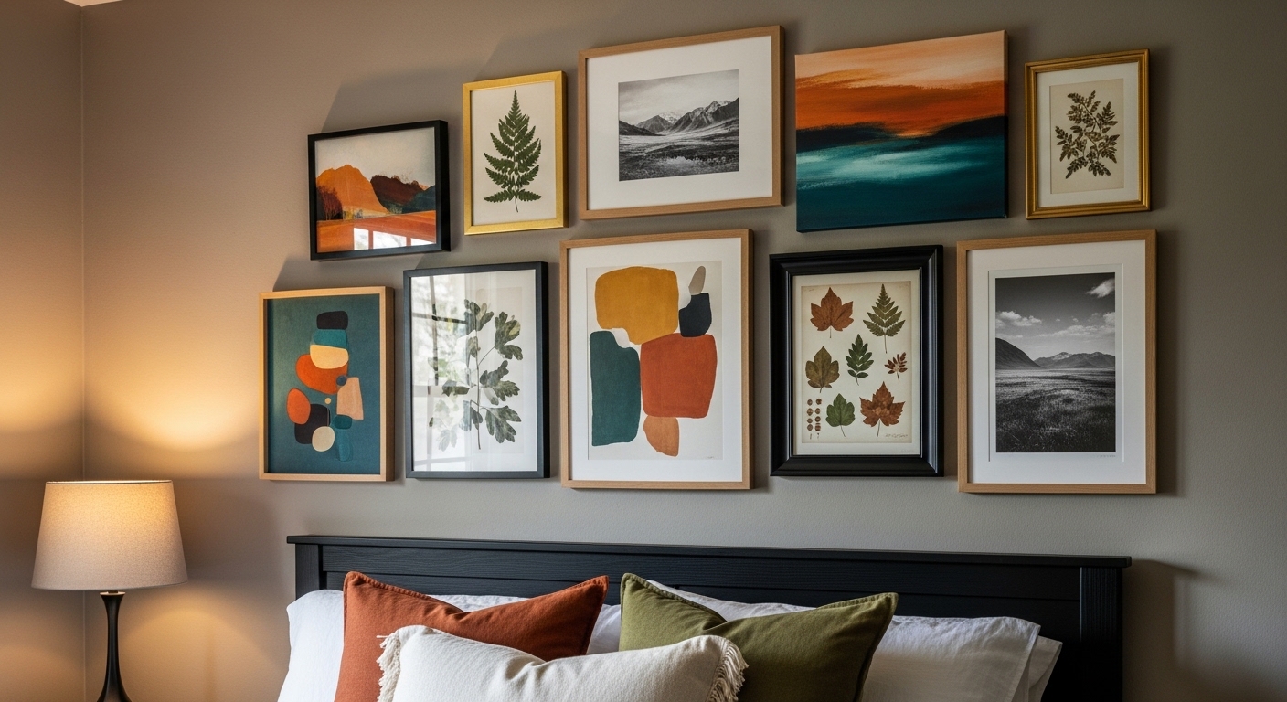 The Small Bedroom Gallery Wall That Doesn't Require Nails