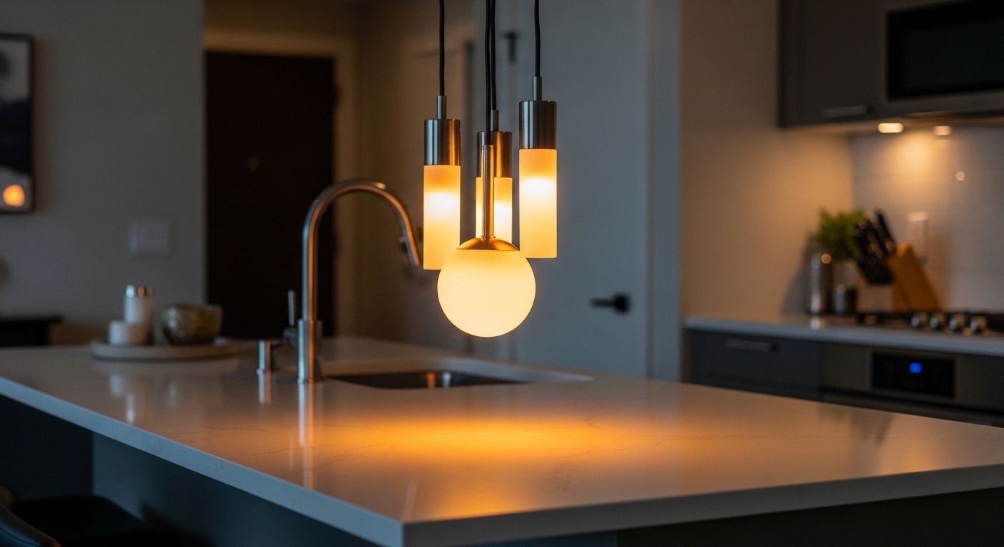 The Pendant Light I Hung in My Rental Kitchen (No Electrician Required)