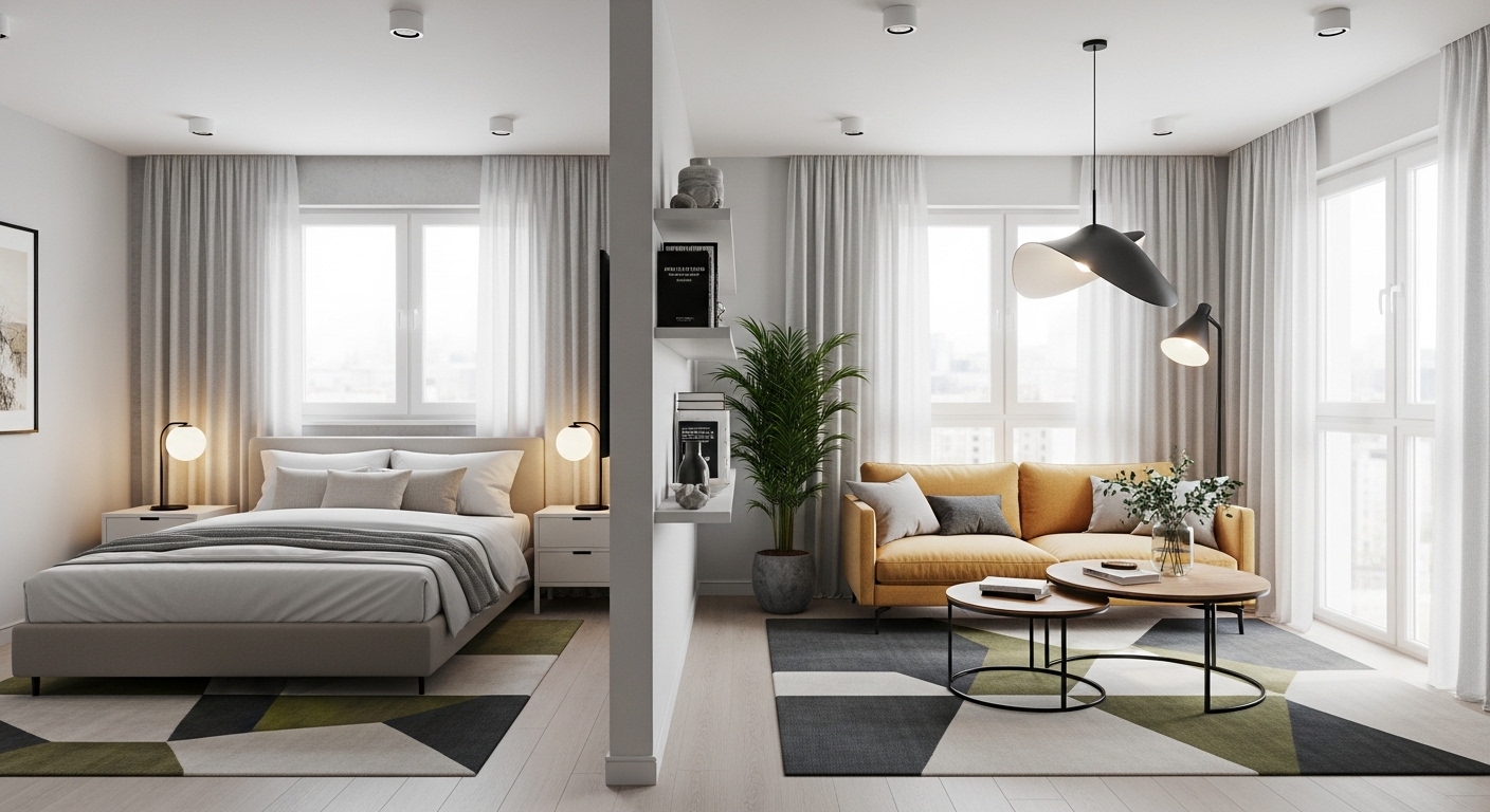 How to Make a Studio Apartment Feel Like It Has Rooms